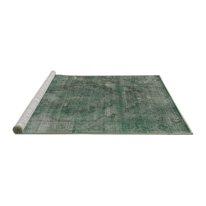 Sideview of Machine Washable Industrial Modern Green Rug, wshurb2240