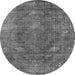 Round Oriental Gray Industrial Rug, urb2240gry