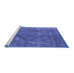 Sideview of Machine Washable Oriental Blue Industrial Rug, wshurb2240blu