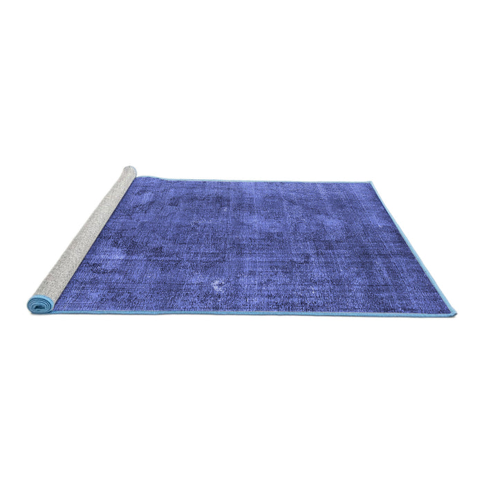 Sideview of Machine Washable Oriental Blue Industrial Rug, wshurb2240blu