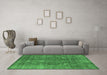 Machine Washable Oriental Emerald Green Industrial Area Rugs in a Living Room,, wshurb2240emgrn