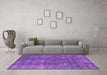 Machine Washable Oriental Purple Industrial Area Rugs in a Living Room, wshurb2240pur