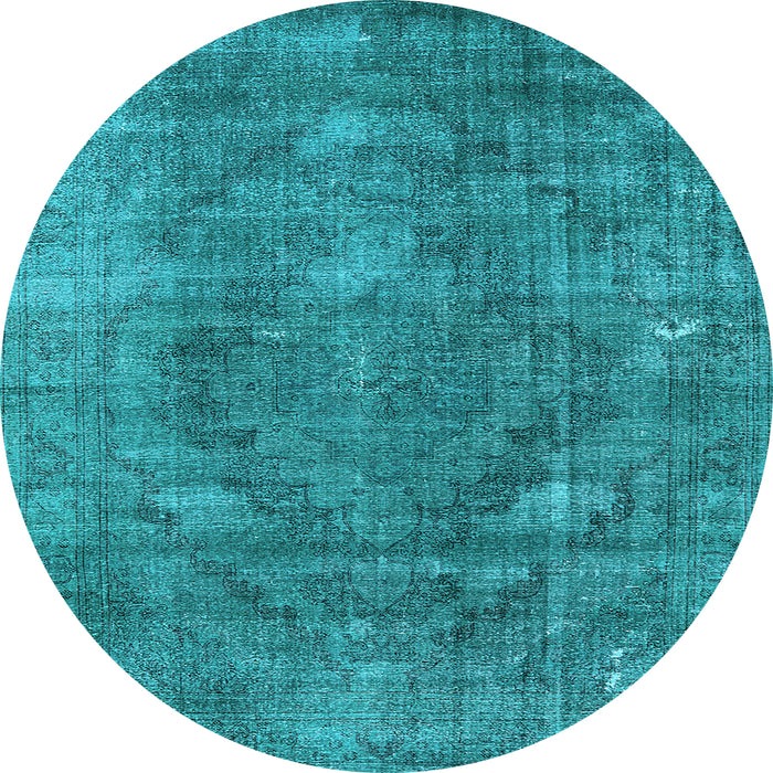 Round Oriental Light Blue Industrial Rug, urb2240lblu