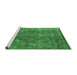 Sideview of Machine Washable Oriental Emerald Green Industrial Area Rugs, wshurb2240emgrn