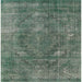 Square Mid-Century Modern Green Oriental Rug, urb2240