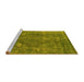 Sideview of Machine Washable Oriental Yellow Industrial Rug, wshurb2240yw