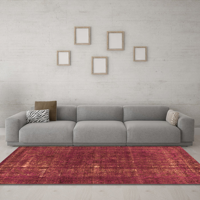 Machine Washable Persian Orange Bohemian Area Rugs in a Living Room, wshurb2241org