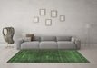 Machine Washable Persian Green Bohemian Area Rugs in a Living Room,, wshurb2241grn