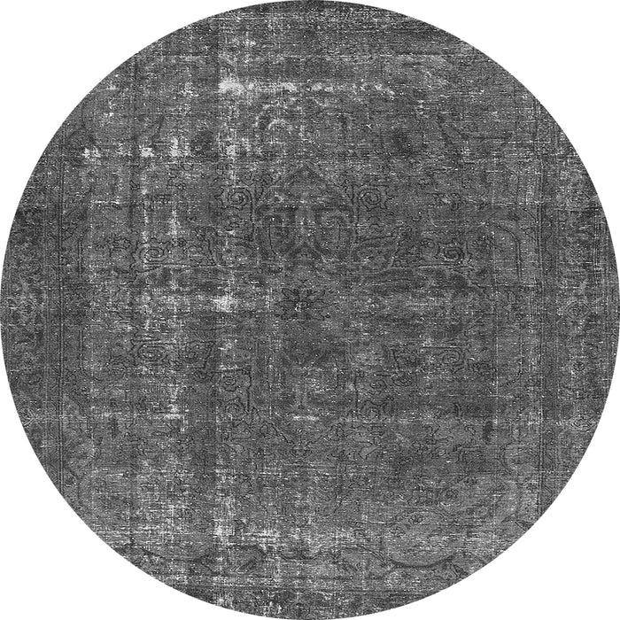 Round Persian Gray Bohemian Rug, urb2241gry