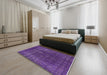 Machine Washable Industrial Modern Purple Flower Purple Rug in a Bedroom, wshurb2241