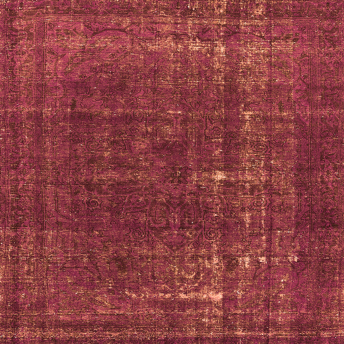 Square Machine Washable Persian Orange Bohemian Area Rugs, wshurb2241org