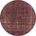 Round Persian Brown Bohemian Rug, urb2241brn