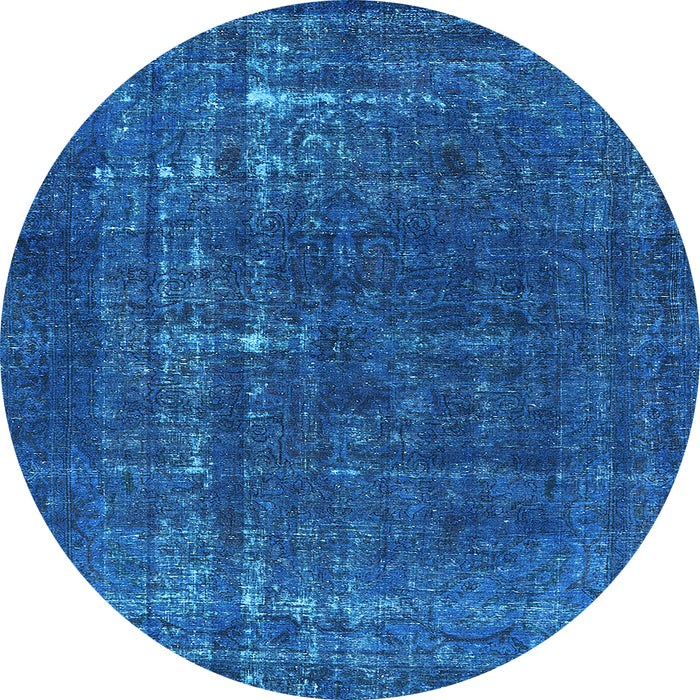 Round Persian Light Blue Bohemian Rug, urb2241lblu