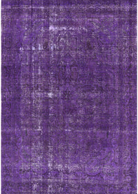 Machine Washable Industrial Modern Purple Flower Purple Rug, wshurb2241