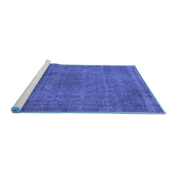 Sideview of Machine Washable Oriental Blue Industrial Rug, wshurb2242blu