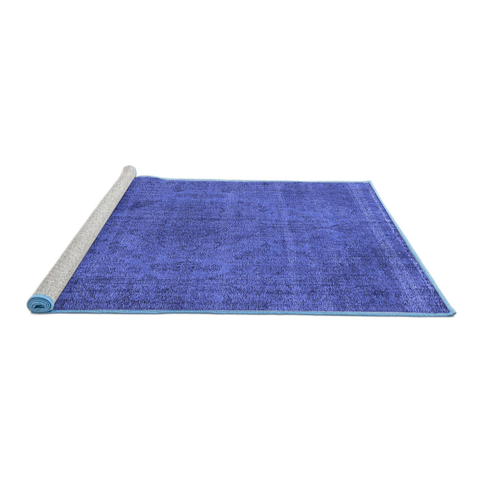 Sideview of Machine Washable Oriental Blue Industrial Rug, wshurb2242blu