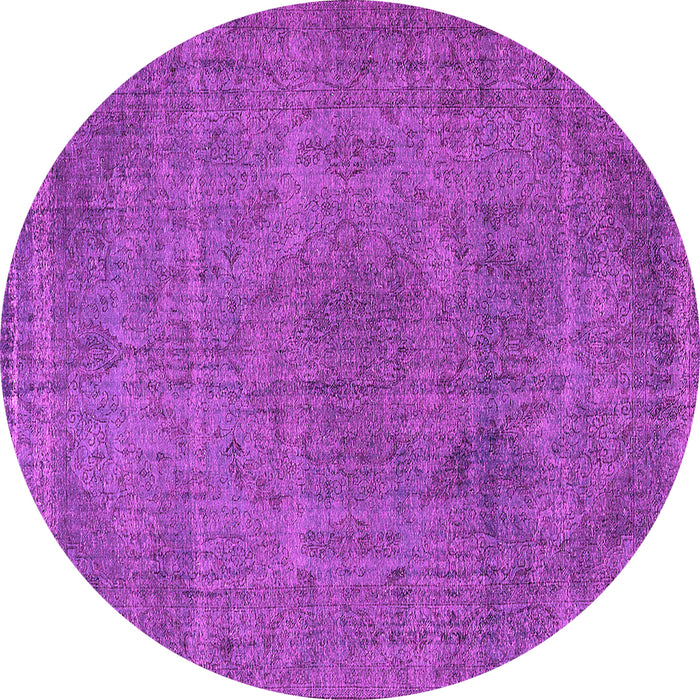 Round Machine Washable Oriental Pink Industrial Rug, wshurb2242pnk