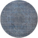 Round Machine Washable Industrial Modern Light Slate Gray Rug, wshurb2242