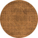 Round Oriental Orange Industrial Rug, urb2242org