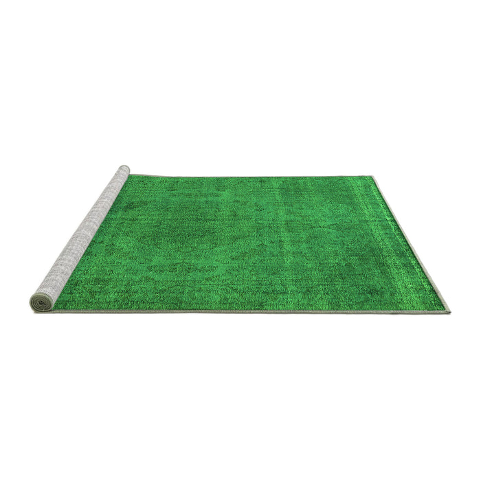 Sideview of Machine Washable Oriental Green Industrial Area Rugs, wshurb2242grn