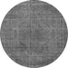 Round Oriental Gray Industrial Rug, urb2242gry