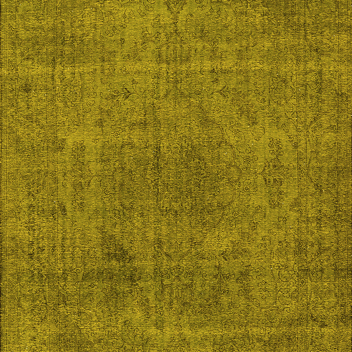 Machine Washable Oriental Yellow Industrial Rug, wshurb2242yw