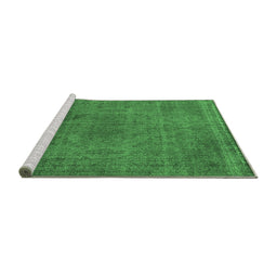 Sideview of Machine Washable Oriental Emerald Green Industrial Area Rugs, wshurb2242emgrn