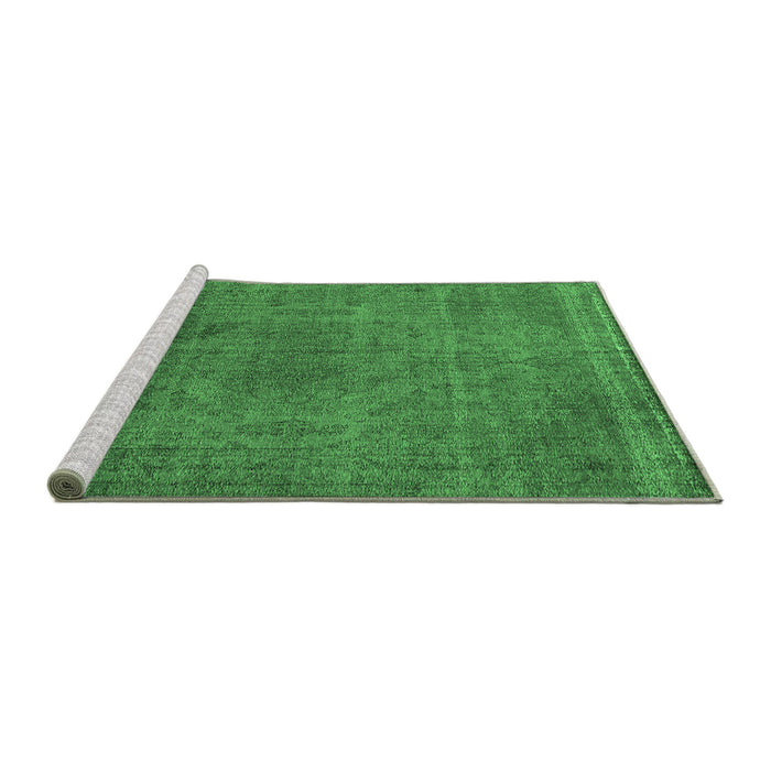Sideview of Machine Washable Oriental Emerald Green Industrial Area Rugs, wshurb2242emgrn