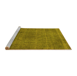 Sideview of Machine Washable Oriental Yellow Industrial Rug, wshurb2242yw