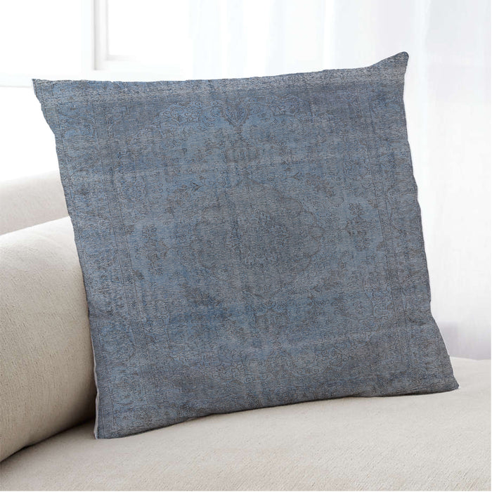Lifestyle Image of Mid-Century Modern Urban Square Light Slate Gray Throw Pillow, 18 inch by 18 inch, pwurb2242