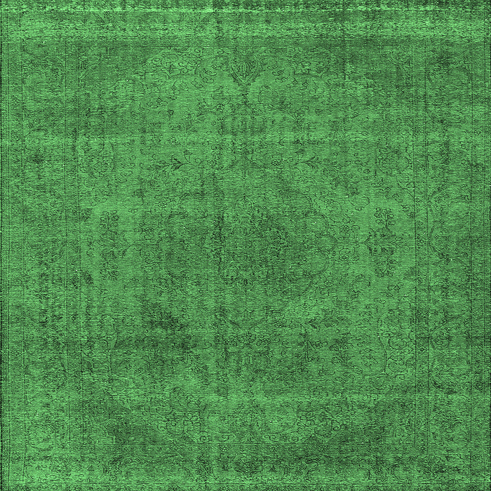 Square Machine Washable Oriental Emerald Green Industrial Area Rugs, wshurb2242emgrn