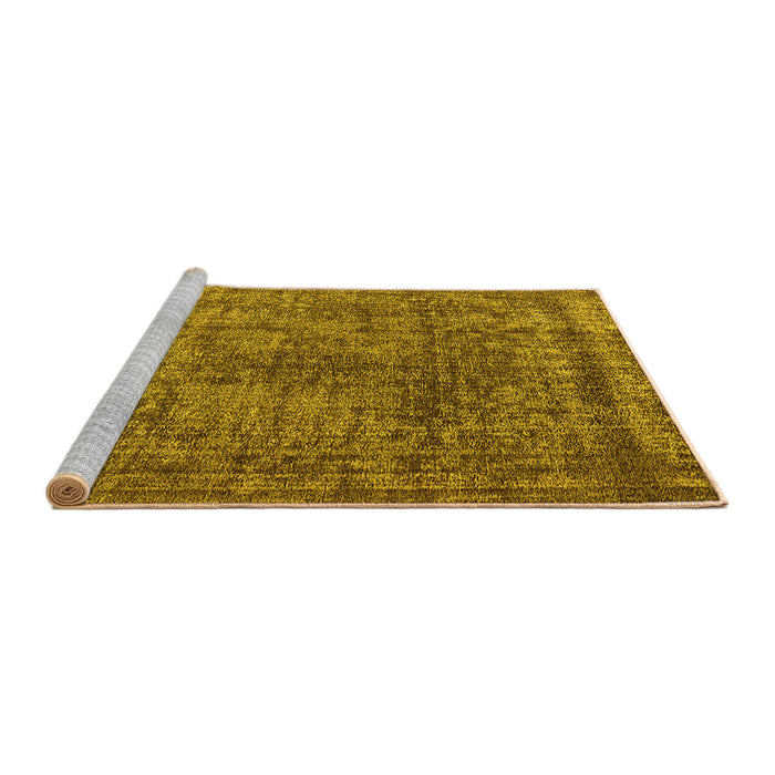Sideview of Machine Washable Oriental Yellow Industrial Rug, wshurb2243yw