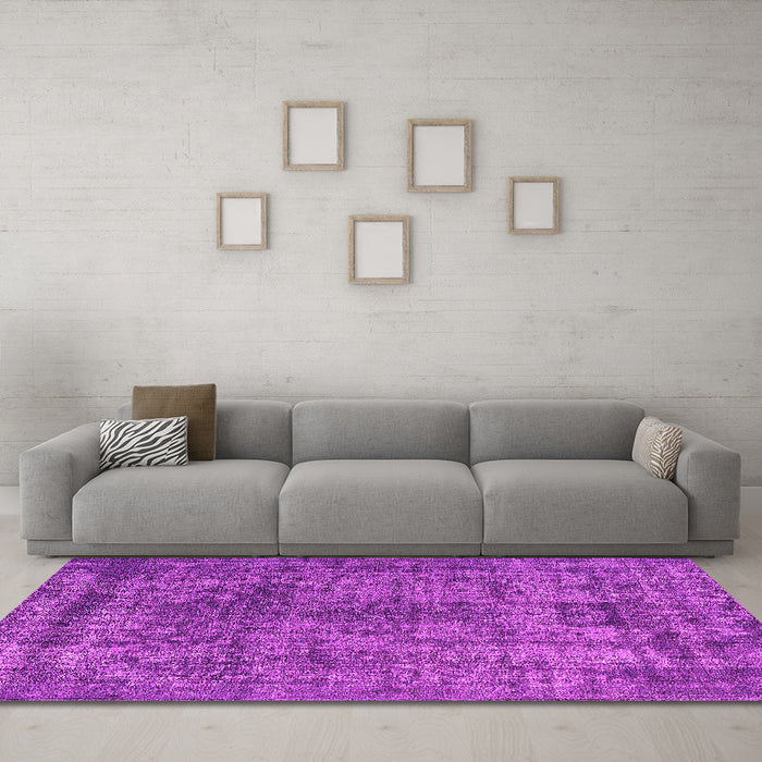 Machine Washable Oriental Pink Industrial Rug in a Living Room, wshurb2243pnk