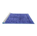 Sideview of Machine Washable Oriental Blue Industrial Rug, wshurb2243blu