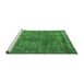 Sideview of Machine Washable Oriental Green Industrial Area Rugs, wshurb2243grn