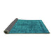 Sideview of Oriental Turquoise Industrial Rug, urb2243turq