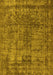 Machine Washable Oriental Yellow Industrial Rug, wshurb2243yw
