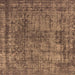 Square Machine Washable Oriental Brown Industrial Rug, wshurb2243brn