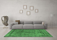 Machine Washable Oriental Emerald Green Industrial Rug, wshurb2243emgrn