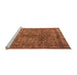 Sideview of Machine Washable Oriental Orange Industrial Area Rugs, wshurb2243org