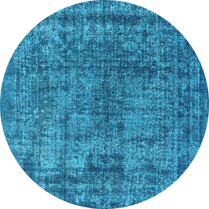 Round Oriental Light Blue Industrial Rug, urb2243lblu