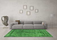 Machine Washable Oriental Green Industrial Rug, wshurb2243grn