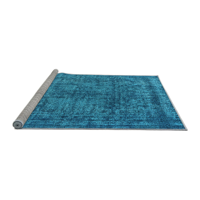 Sideview of Machine Washable Oriental Light Blue Industrial Rug, wshurb2243lblu