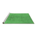 Sideview of Machine Washable Oriental Emerald Green Industrial Area Rugs, wshurb2244emgrn