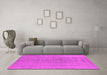 Machine Washable Oriental Pink Industrial Rug in a Living Room, wshurb2244pnk