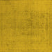 Square Machine Washable Oriental Yellow Industrial Rug, wshurb2244yw