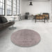 Round Machine Washable Industrial Modern Rose Dust Purple Rug in a Office, wshurb2244