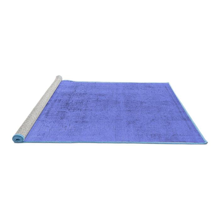 Sideview of Machine Washable Oriental Blue Industrial Rug, wshurb2244blu