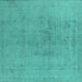 Square Oriental Turquoise Industrial Rug, urb2244turq