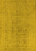 Machine Washable Oriental Yellow Industrial Rug, wshurb2244yw